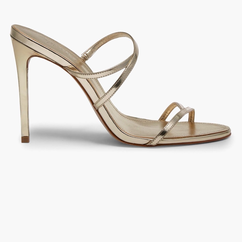 SCHUTZ Dianna 100mm Platinum Gold Strappy High Heels